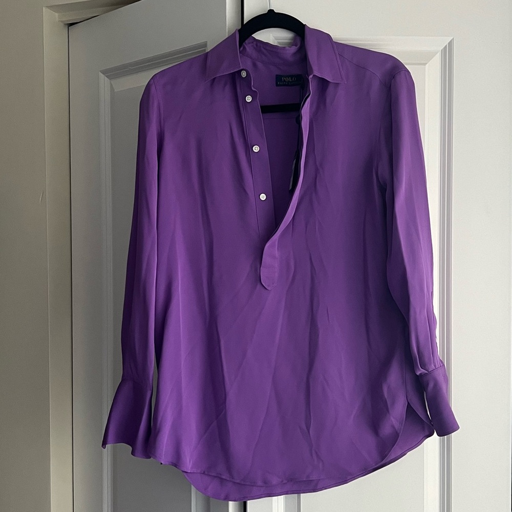 Regal 100% Silk Polo Ralph Lauren Women’s Blouse Top XS